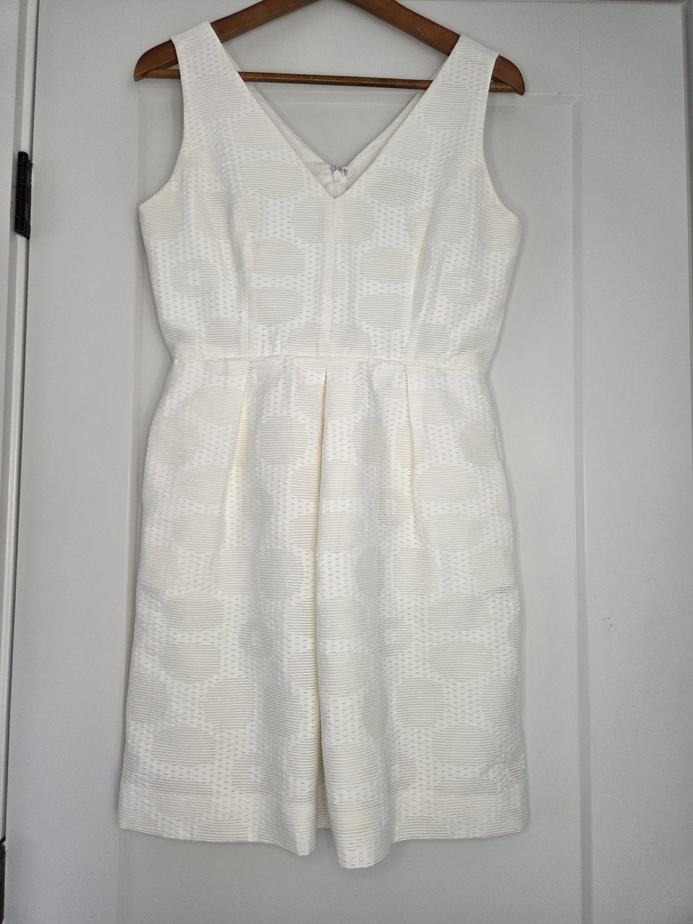 J.Crew Ivory Textured Jacquard Fit & Flare Dress Size 4